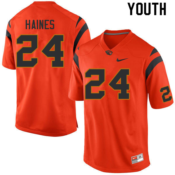 Youth #24 Gavin Haines Oregon State Beavers College Football Jerseys Sale-Orange